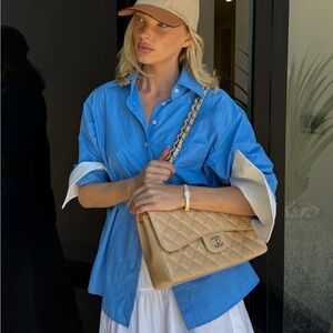 Helsa NWOT Classic Oversized Shirt in Tech Poplin